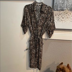 Button up animal print dress.